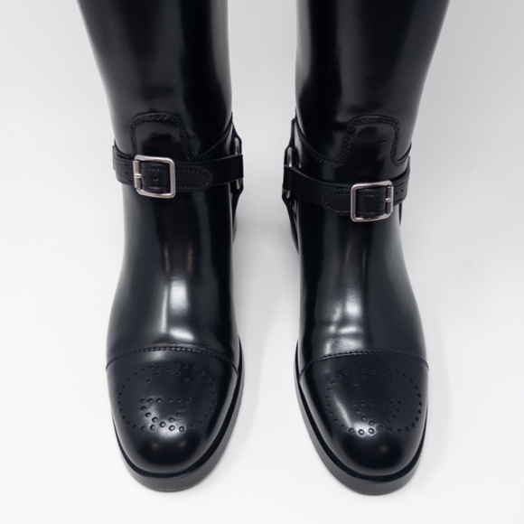 Gucci Zelda Horsebit Double G Harness Riding Jumping Boots GG Womens 37 EU 7 US - Picture 7 of 14